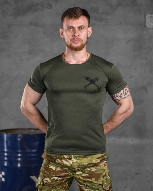 Тактическая потоотводящая футболка Odin oliva снаряд 3XL - изображение 1