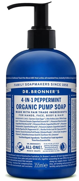 Mydło w płynie Dr. Bronner’s Organic Sugar Peppermint 355 ml (0018787830529) - obraz 1