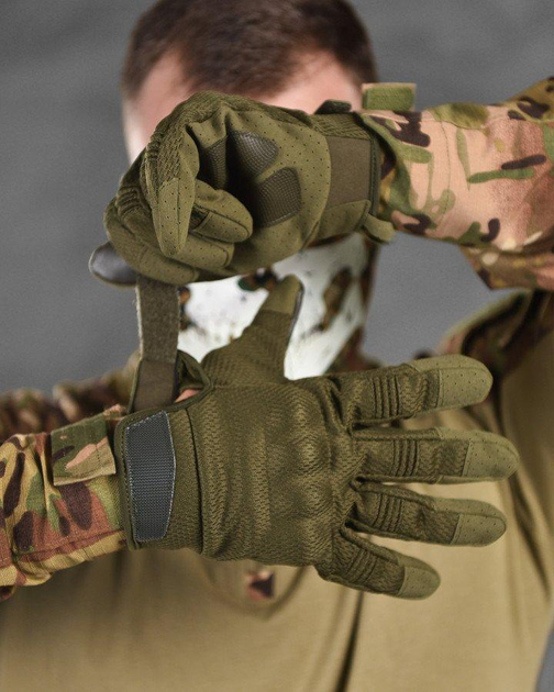 Тактические штурмовые полнопалые перчатки XL олива (17038) - изображение 1