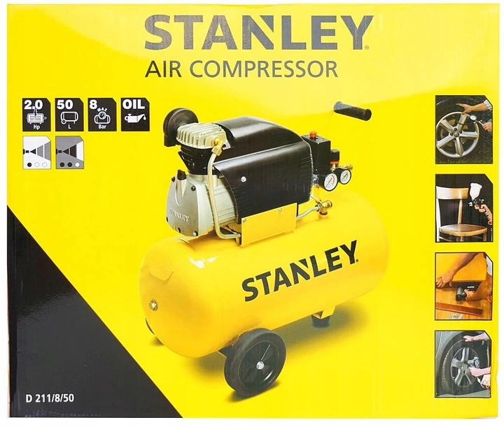 Повітряний компресор поршневий Stanley 1.5 кВт 50 л D 211/8/50 (FCDV404STN006) - зображення 11
