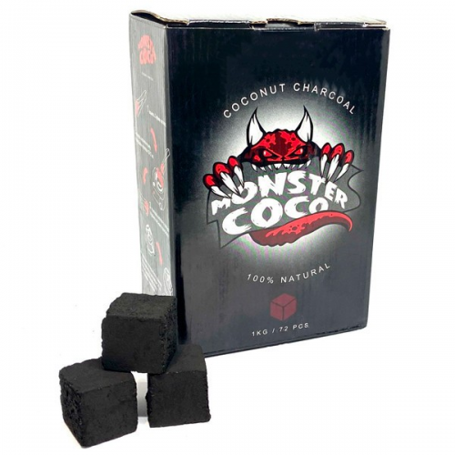 Кокосовый уголь для кальяна Monster Hookah - 1 кг - Фото 1 Кокосовый уголь для кальяна Monster Hookah - 1 кг - изображение 1