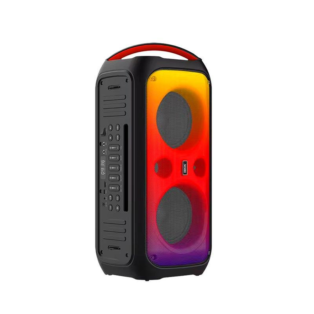 Беспроводная портативная Bluetooth колонка акустика с LED подсветкой BKK Караоке BT Speaker B65 | 120 Вт, AUX/TF/USB Черный - изображение 1