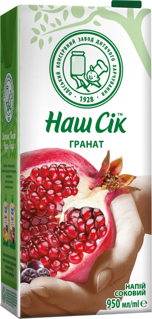 Упаковка нектара ОКЗДП Наш Сок Гранатовый нектар 0.95 л х 12 шт ...