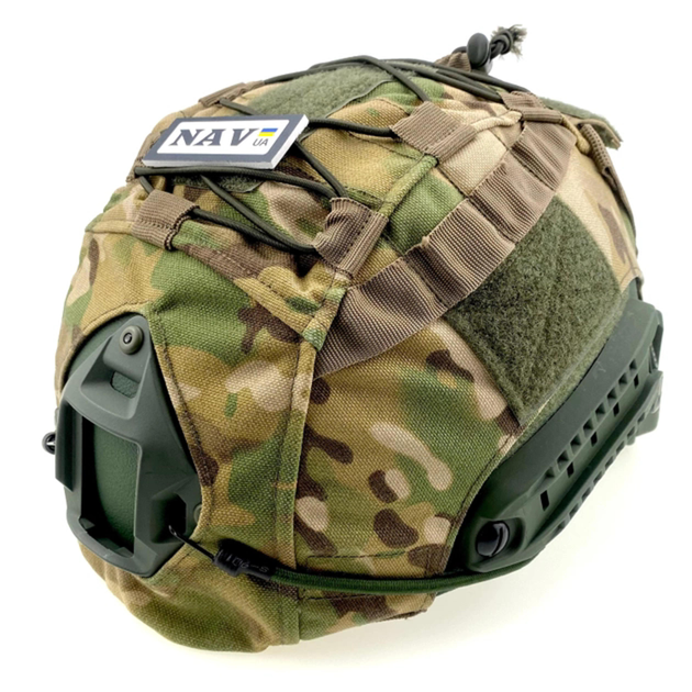 Кавер-чехол на тактический шлем FAST, ТОР-Д универсальный с подсумком для АКБ - изображение 1