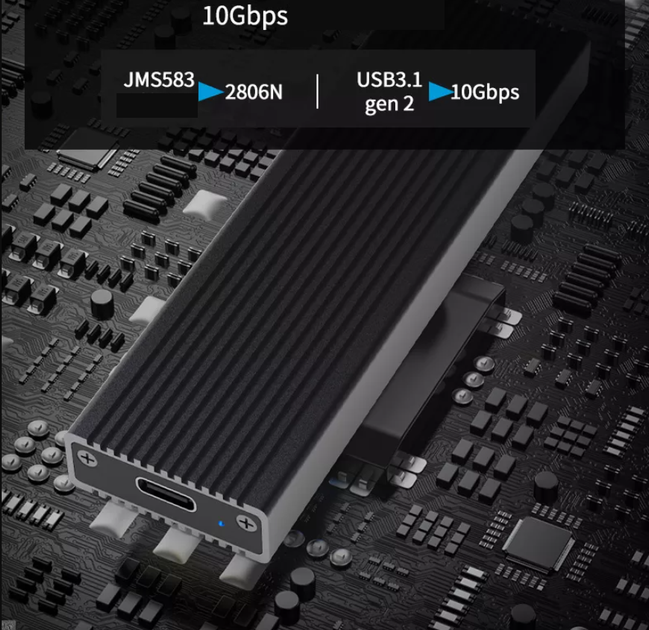 Зовнішня кишеня Blueendless 2806N для NVMe (PCIe) M2 SSD USB 3.1 Gen 2 Type-C - зображення 2