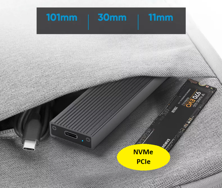 Зовнішня кишеня Blueendless 2806N для NVMe (PCIe) M2 SSD USB 3.1 Gen 2 Type-C - зображення 4