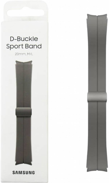 Ремінець Samsung D-Buckle Sport Band для Galaxy Watch 4 / Galaxy Watch 4 Classic / Watch Active 2 / Galaxy Watch 3 20 мм Gray (8806094549362) - зображення 1