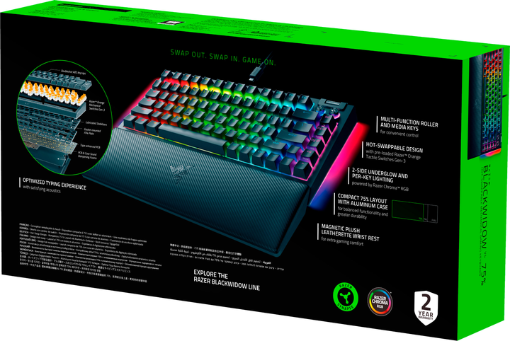 Klawiatura przewodowa Razer BlackWidow V4 75% Black (RZ03-05000100-R3M1) - obraz 12