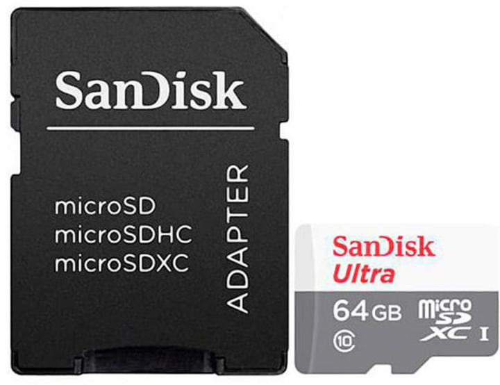 Karta pamięci SanDisk MicroSDXC 64GB UHS-I Class 10 Ultra + SD adapter (SDSQUNR-064G-GN3MA) - obraz 1
