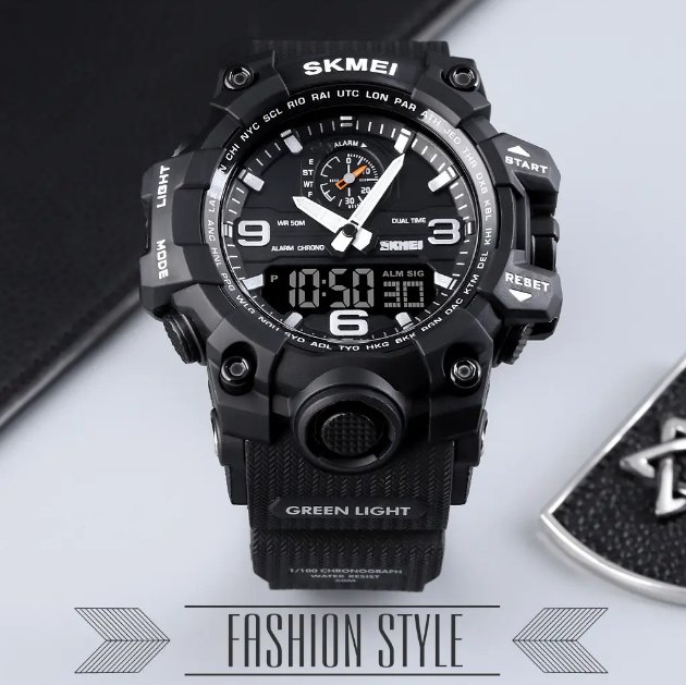 Чоловічий наручний годинник Skmei 1586 Black - Фото 3 Чоловічий наручний годинник Skmei 1586 Black - изображение 3