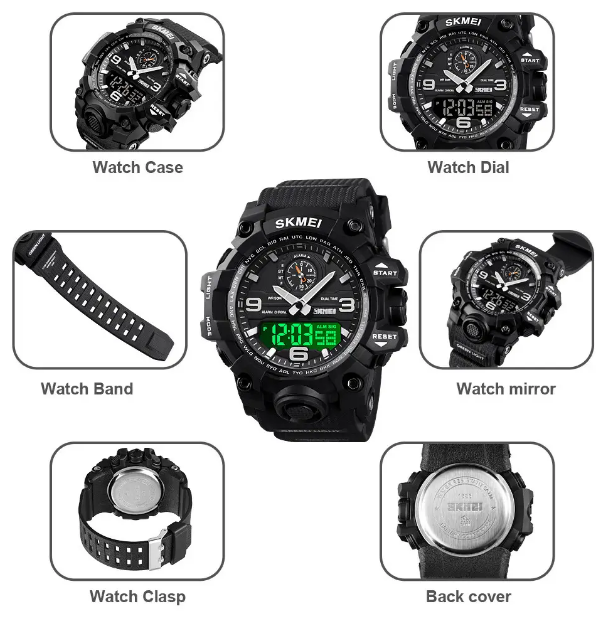 Чоловічий наручний годинник Skmei 1586 Black - Фото 4 Чоловічий наручний годинник Skmei 1586 Black - изображение 4