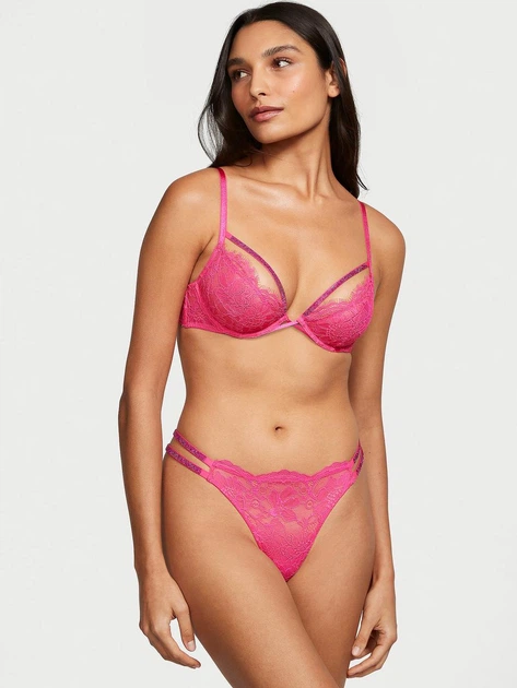 Жіночий комплект (бюст+трусики стрінги) Victoria's Secret (144000415904) Shine Strappy Unlined 70B/XS рожевий - Фото 1 Жіночий комплект (бюст+трусики стрінги) Victoria's Secret (144000415904) Shine Strappy Unlined 70B/XS рожевий - зображення 1