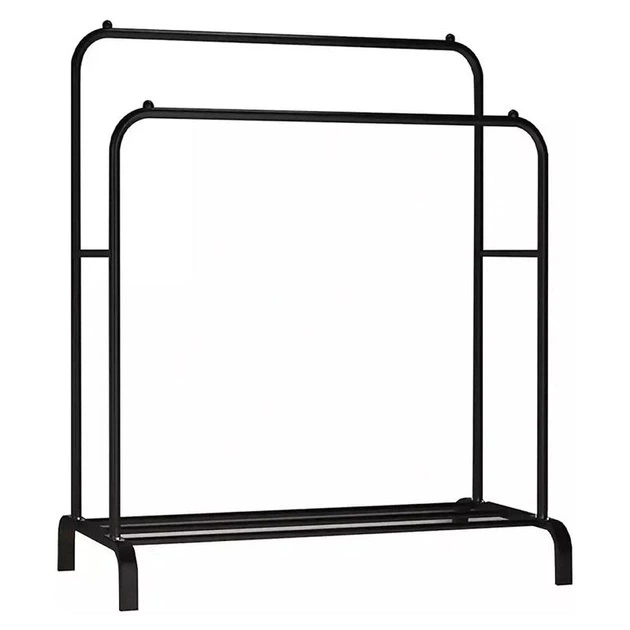 Вешалка напольная стойка для одежды с подставкой для обуви двойная Drying Rack Multifunction черная - Фото 6 Вешалка напольная стойка для одежды с подставкой для обуви двойная Drying Rack Multifunction черная - изображение 6