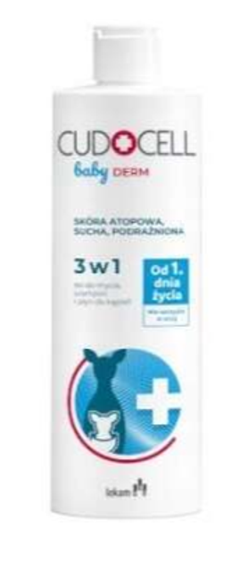 Гель-шампунь для купання і миття волосся Cudocell Baby Derm 3 in 1 з 1 дня життя 400 мл (5906720537084) - зображення 1