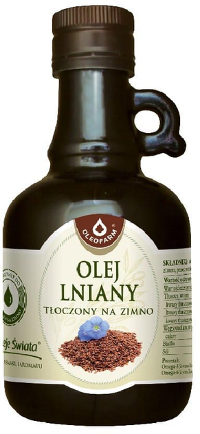 Olej lniany Oleofarm Tłoczony na zimno 500 ml (5904960010565) - obraz 1