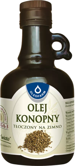 Olej konopny tłoczony Oleofarm na zimno 250 ml (5907078675701) - obraz 1