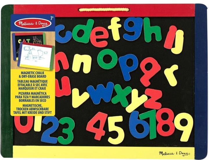 Dwustronna magnetyczna tablica Melissa & Doug Chalkboard And Dry-Erase Board z magnesami 40 x 30 cm (0000772001458) - obraz 1