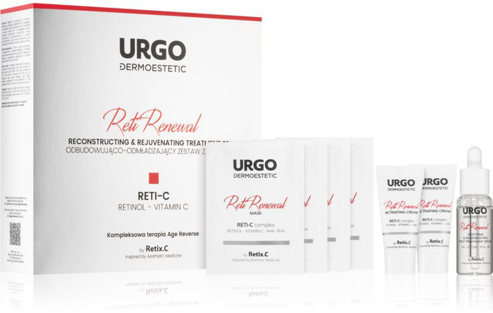 Zestaw do rekonstrukcji i odmładzania skóry twarzy URGO Reti-C Treatment Krem-aktywator 2 x 5 ml + Maska 4 x 3 ml + Serum 10 ml (5904194110161) - obraz 2