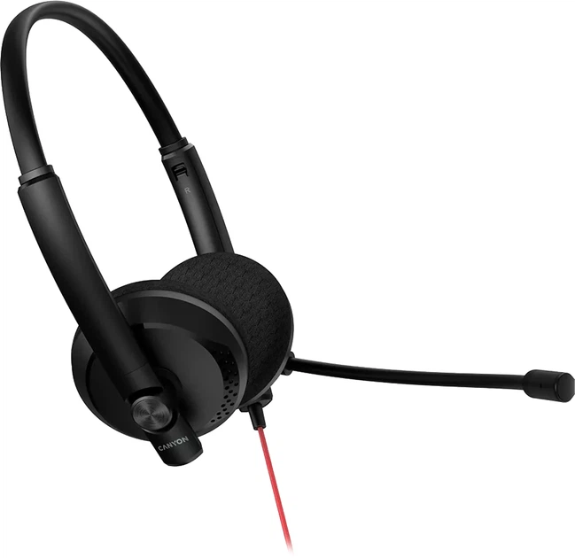 Zestaw słuchawkowy Canyon HS-07 PC Mic 3.5/USB Black (CNS-HS07B) - obraz 3