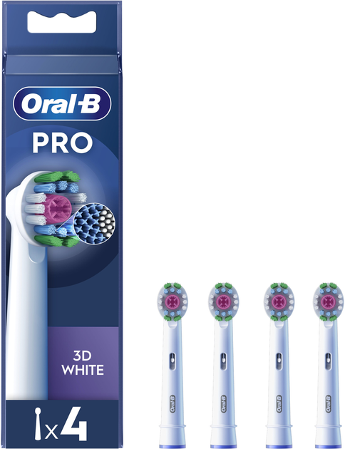 Końcówki do szczoteczki elektrycznej Oral-b Braun Pro 3D White, 4 szt. (8006540847213) - obraz 1