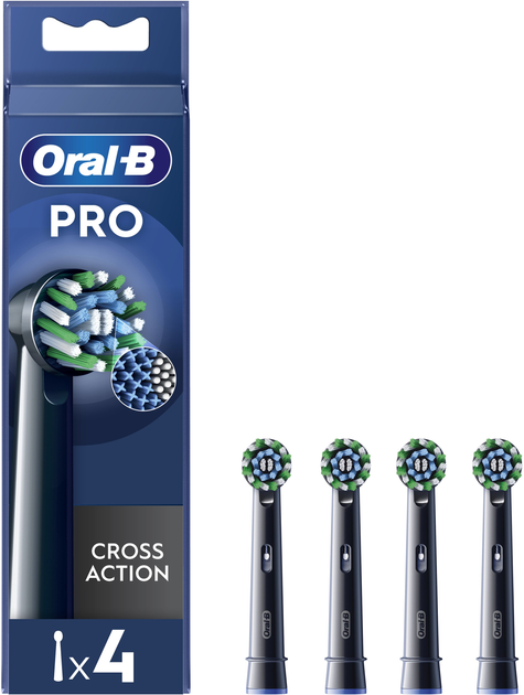Насадки для електричної зубної щітки Oral-B Pro Cross Action Чорні, 4 шт (8006540847671) - зображення 1