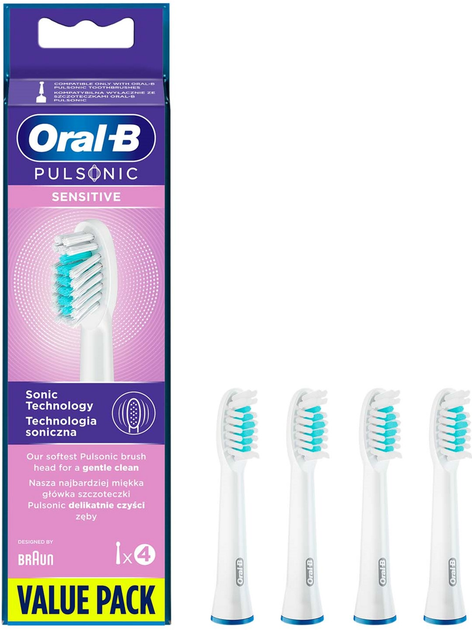 Końcówki do szczoteczki elektrycznej Oral-B Pulsonic Sensitive, 4 szt. (4210201299899) - obraz 2