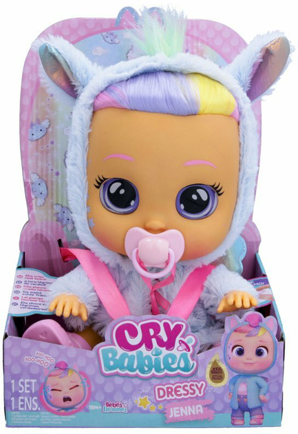 Lalka bobas Tm Toys Cry Babies Dressy Jenna 31 cm (8421134088429) - obraz 1