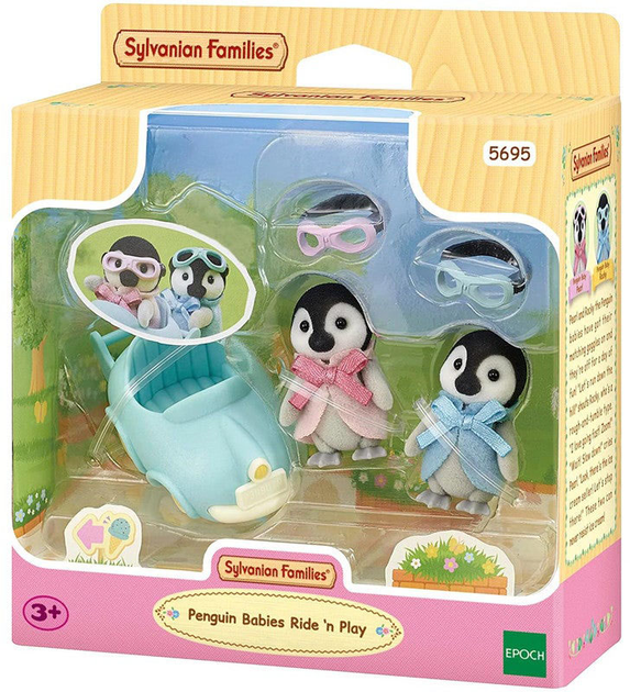 Zestaw figurek Epoch Sylvanian Families Penguin Babies Ride'n Play (5054131056950) - obraz 1