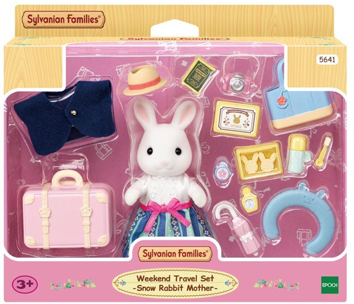 Figurka Epoch Sylvanian Families Weekend Travel Set Snow Rabbit Mother z akcesoriami (5054131056417) - obraz 1