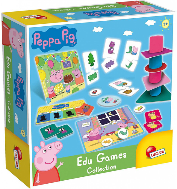 Набір настільних ігор Lisciani Peppa Pig Educational Games Collection (8008324086429) - зображення 1