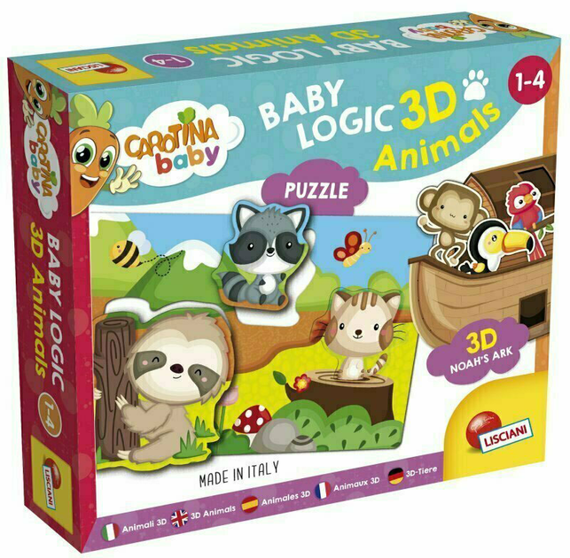 Gra planszowa Lisciani Carotina Baby Logic 3D Zwierzęta (8008324092536) - obraz 1