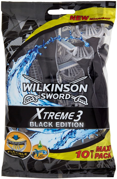 Maszynka do golenia dla mężczyzn Wilkinson Sword Xtreme 3 Black Edition 10 szt (4027800572502) - obraz 1