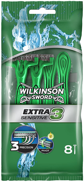 Бритва чоловіча Wilkinson Sword Extra Sensitive 3 8 шт (4027800705108) - зображення 1