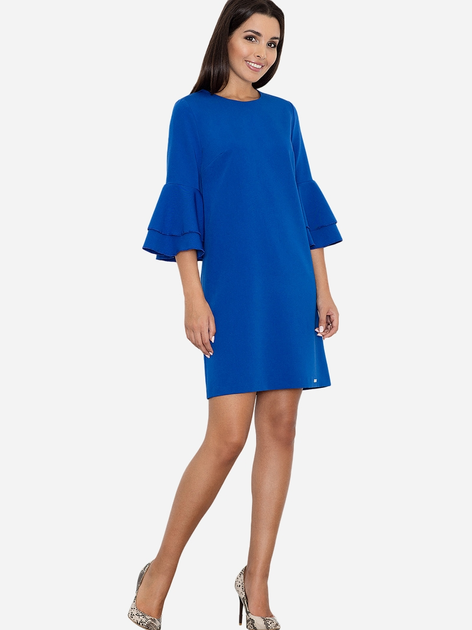Sukienka trapezowa damska mini Figl M564 XL Niebieska (5902194339896) - obraz 1