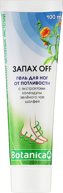 Запах OFF гель для ніг від пітливості - Botanica 100ml (976744-92219) - зображення 1