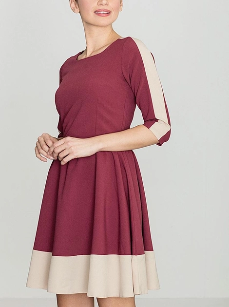 Sukienka krótka jesienna damska Lenitif K057 L Czerwona (5902194305099) - obraz 1