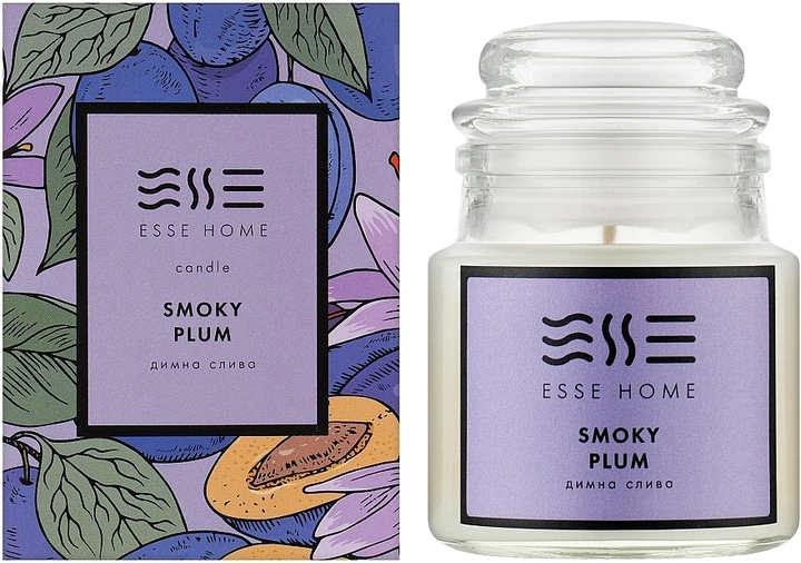 Ароматична свічка - Esse Home Smoky Plum 150g (1004008-45352) - Фото 2 Ароматична свічка - Esse Home Smoky Plum 150g (1004008-45352) - изображение 2
