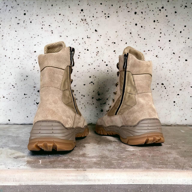 Тактические берцы лето песок кожаные на молнии Win War 39 (26см) - изображение 2