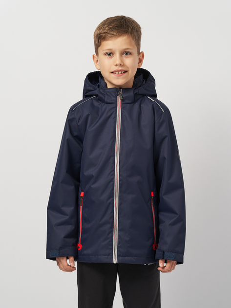 Акція на Дитяча довга демісезонна куртка для хлопчика Huppa Terrel 18150004-00286 122 см Темно-синя від Rozetka