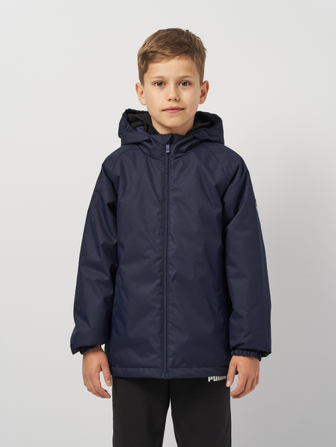 Акція на Підліткова довга демісезонна куртка для хлопчика Huppa Alexis 18160010-00086 140 см Темно-синя від Rozetka