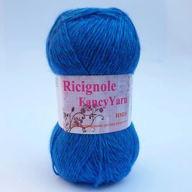 Пряжа Ricignole Fancy Yarn HM2.6 272 сине-бирюзовый меланж - Фото 2 Пряжа Ricignole Fancy Yarn HM2.6 272 сине-бирюзовый меланж - изображение 2
