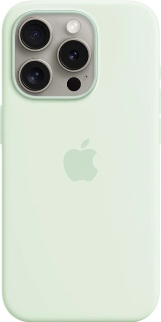 Панель Apple MagSafe Silicone Case для Apple iPhone 15 Pro Soft Mint (MWNL3) - зображення 1