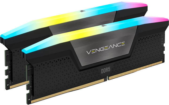 Оперативна пам'ять Corsair DDR5-6400 32768MB PC5-51200 (Kit of 2x16384MB) Vengeance RGB Black (CMH32GX5M2B6400C32) - зображення 1