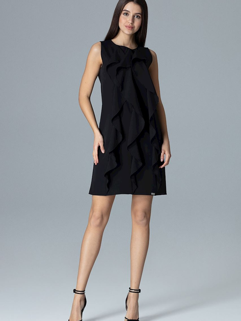 Плаття коротке літнє жіноче Figl M622 XL Чорне (5902194357036) - зображення 1