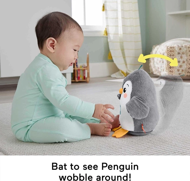 Музичний плюшевий Веселий Пінгвін Фішер Прайс Fisher-Price Plush Baby Toy Flap & Wobble Penguin (HNC10) - Фото 6 Музичний плюшевий Веселий Пінгвін Фішер Прайс Fisher-Price Plush Baby Toy Flap & Wobble Penguin (HNC10) - зображення 6