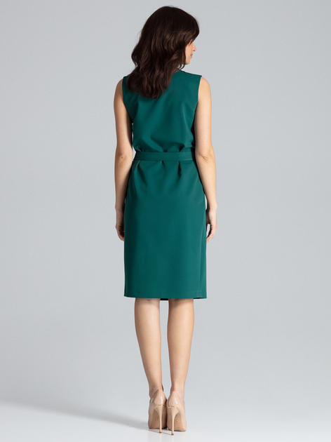 Плаття на запах міді літнє жіноче Lenitif L037 XL Зелене (5902194368643) - зображення 2