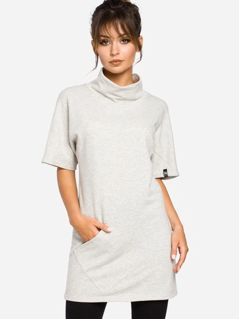 Tunika damska elegancka BeWear B051 2XL-3XL Jasnoszara (5902041193626) - obraz 3
