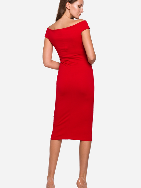 Плаття міді літнє жіноче Makover K001 2XL Червоне (5903068457180) - зображення 2