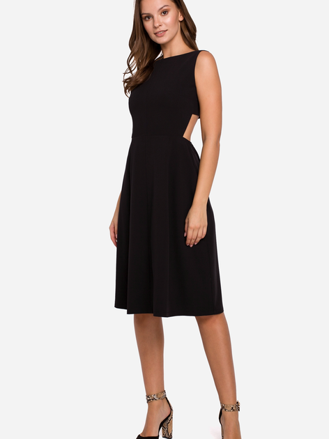 Плаття міді літнє жіноче Makover K011 2XL Чорне (5903068459085) - зображення 1