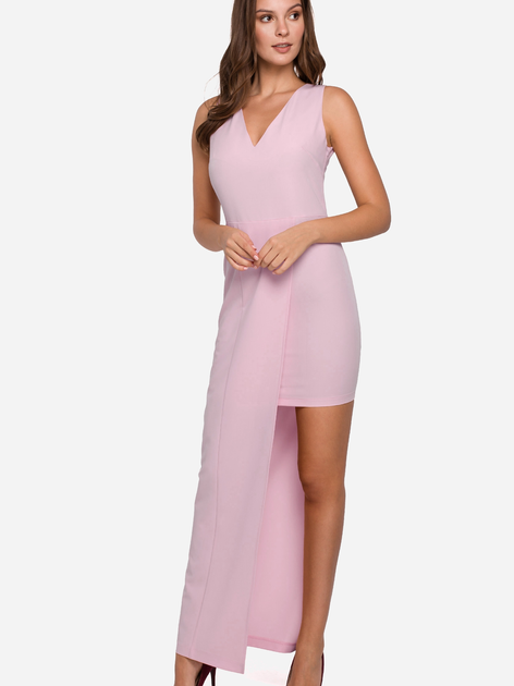 Плаття вечірнє літнє жіноче Makover K026 M Рожеве (5903068461200) - зображення 1